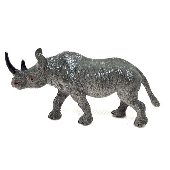 Rare Miniature Plastic Rhino Home Decor Shelf Sitter Wild Animal Zoo Animals - Picture 4 of 12